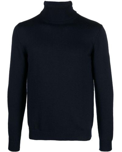 Roberto Collina Roll-neck Merino Wool Sweater - Blue