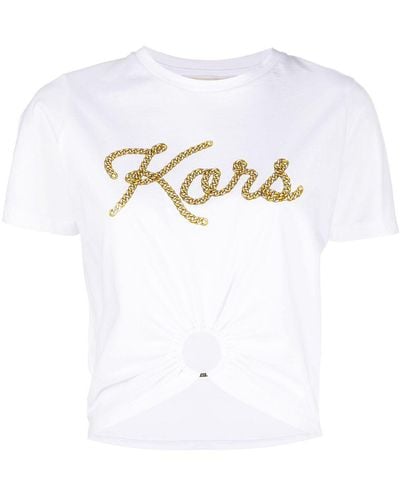 MICHAEL Michael Kors ロゴ ギャザーディテール Tシャツ - ホワイト