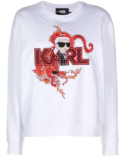 Karl Lagerfeld Sweater Van Biologisch Katoen - Wit