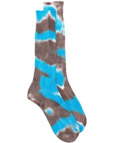 Suicoke Tie-dye Print Socks - Blue