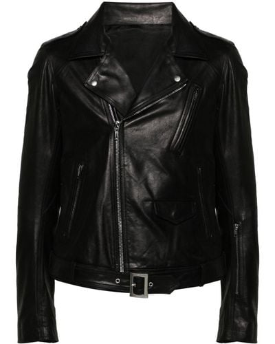 Rick Owens Lukes Stooges Leather Jacket - Black