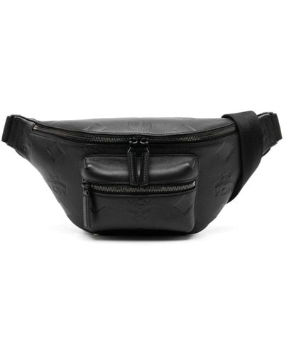 MCM Medium Fursten Leather Belt Bag - Black