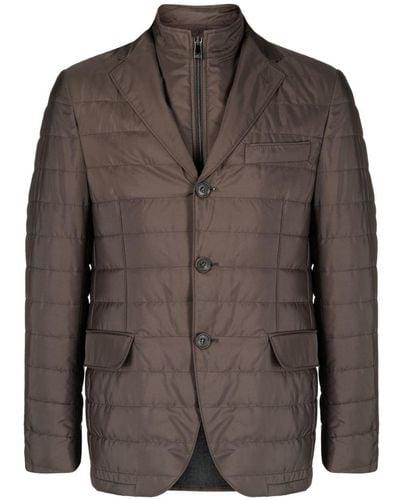 Corneliani Down Jacket With Buttons - Brown