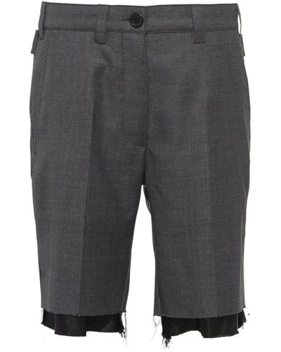 Miu Miu Grisaille Tailored Bermuda Shorts - Gray