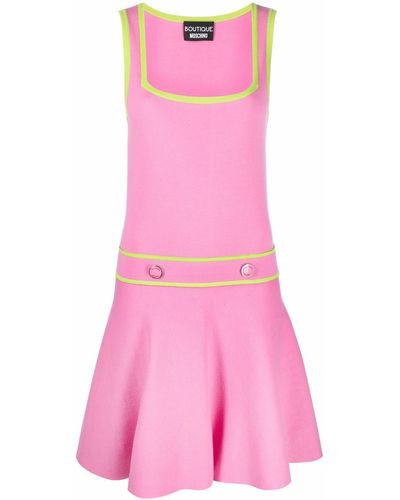 Boutique Moschino スクエアネック ドレス - ピンク