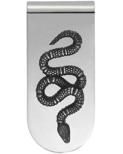 Gucci Clip para billetes de plata con serpiente - Metálico