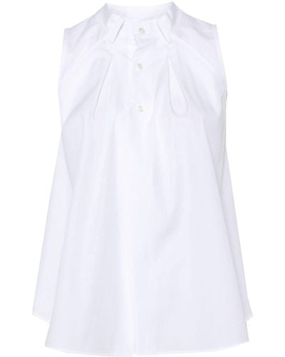 Noir Kei Ninomiya Deconstructed Halterneck Poplin Shirt - White
