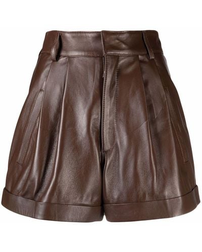 Manokhi Jett Leather Shorts - Brown