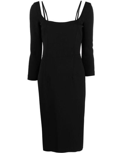 Moschino Vestido con cuello redondo - Negro