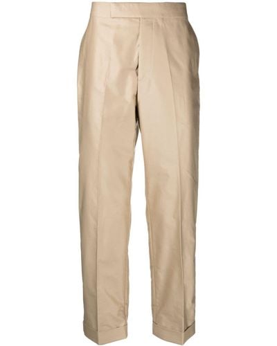 Alexander McQueen Mid-rise Straight-leg Trousers - Natural