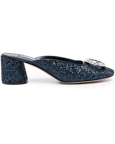 Casadei Ring Cleo 50mm Mules - Blue