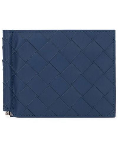 Bottega Veneta Intrecciato Leather Wallet - Blue