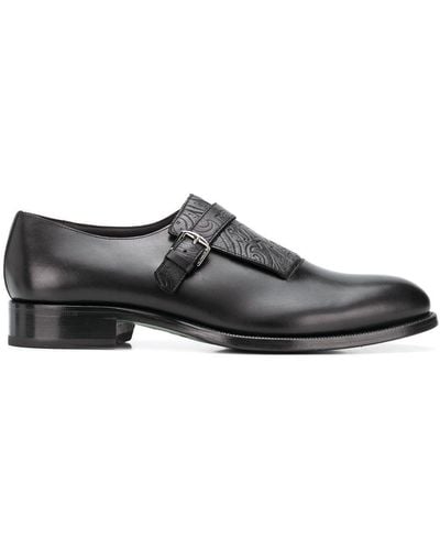 Etro Monk-Schuhe mit Glanzoptik - Schwarz