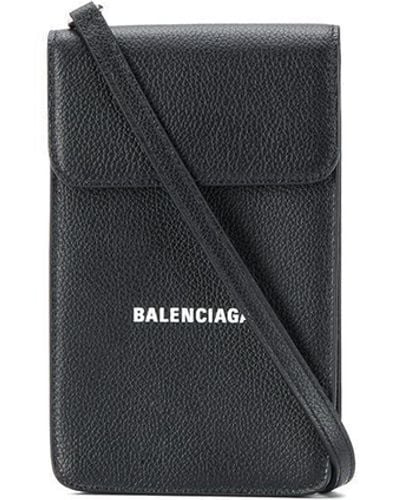 Balenciaga Logo Flap Bag - Black