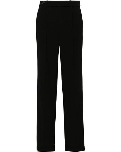 High Waist Tailored Wide Leg Pants - Black - Pomelo Fashion