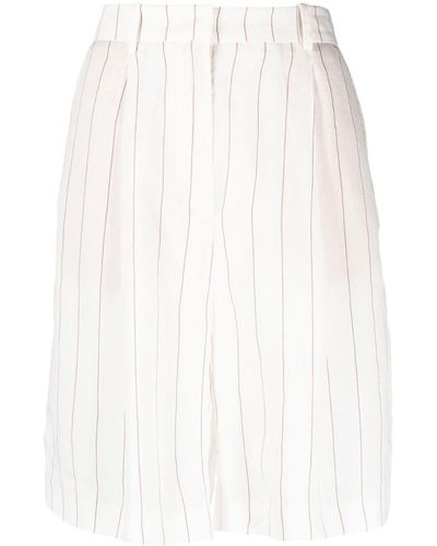 Fabiana Filippi Pinstripe Linen-blend Shorts - White