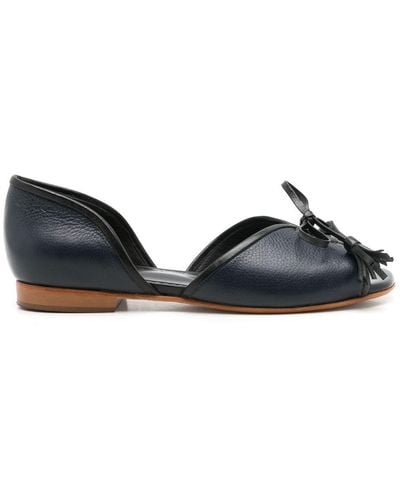 Sarah Chofakian Leather Norway Flat Sandals - Black