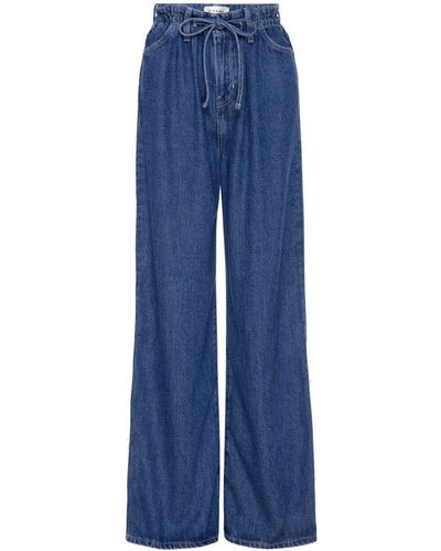 FRAME Super Drape drawstring wide-leg jeans - Blau