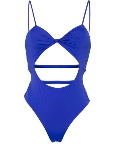Patrizia Pepe Cut-out Swimsuit - Blue