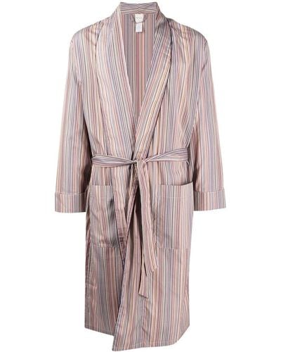 Paul Smith Veste Artist Stripe à taille nouée - Rose