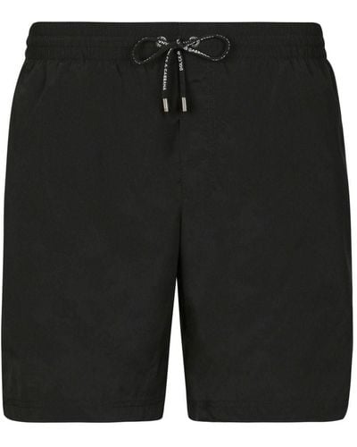 Dolce & Gabbana Dg-print Drawstring Swim Shorts - Black