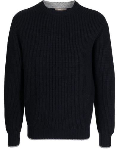 N.Peal Cashmere Ribbed-knit Cashmere Jumper - Blue