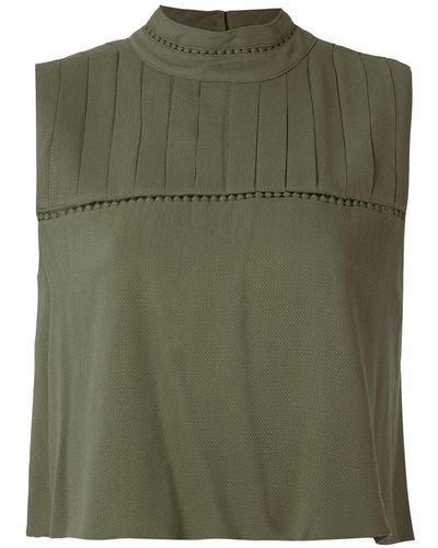 Olympiah Hagia High Neck Cropped Top - Green