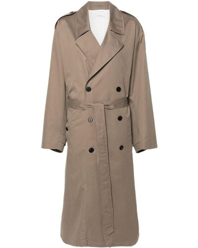 The Row Neutral Double-breasted Cotton Trench Coat - Women's - Cotton/cashmere/elastane/cattle Horn - Natural