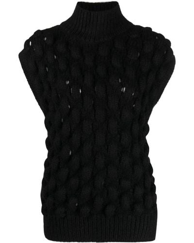 Simone Rocha Sleeveless Turtleneck Sweater - Black