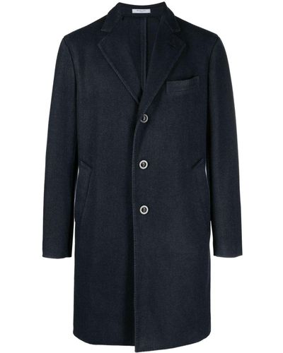 Boglioli Single-breasted Virgin Wool Coat - Blue