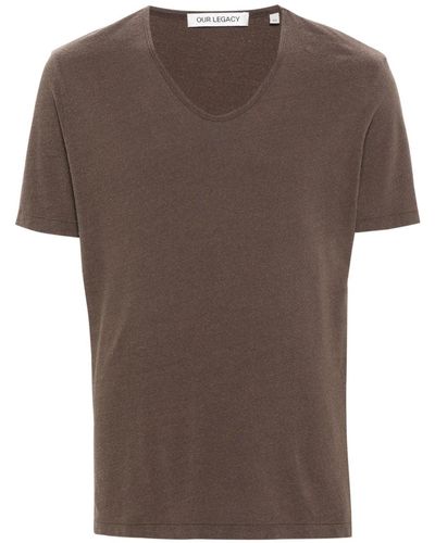 Our Legacy U-neck Short-sleeve T-shirt - Brown