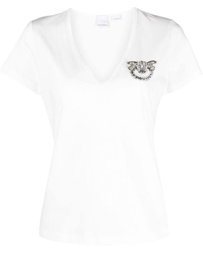 Pinko Camiseta con aplique del logo - Blanco