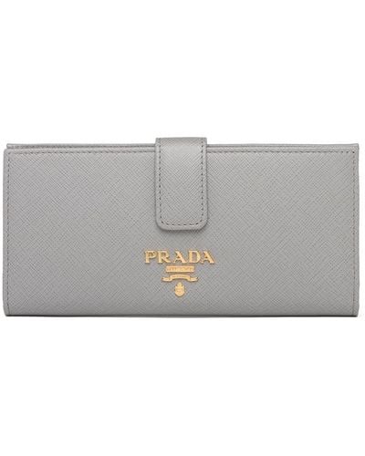 Prada Lettering Logo Wallet - Gray