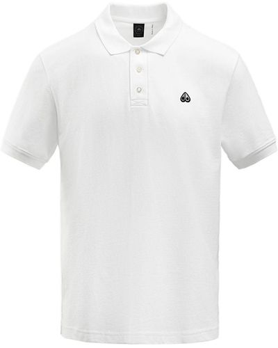 Moose Knuckles Polo con ricamo - Bianco