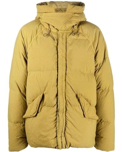 C.P. Company Hooded Quilted Jacket - Yellow