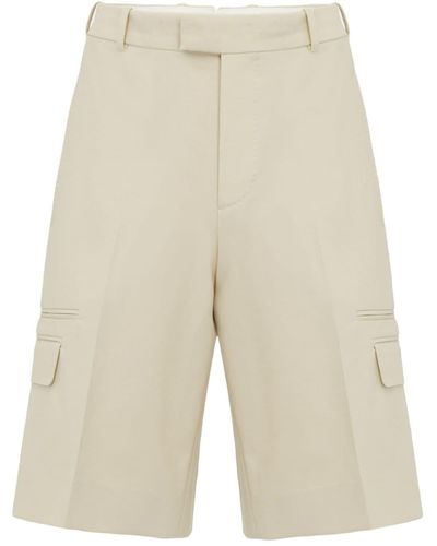 Alexander McQueen Pantalones cortos con bolsillos de solapa - Neutro