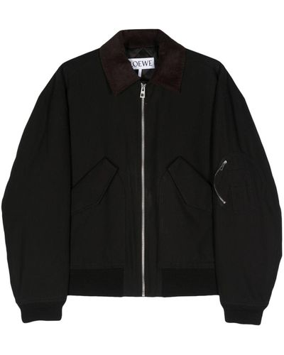 Loewe Cotton Bomber Jacket - Black