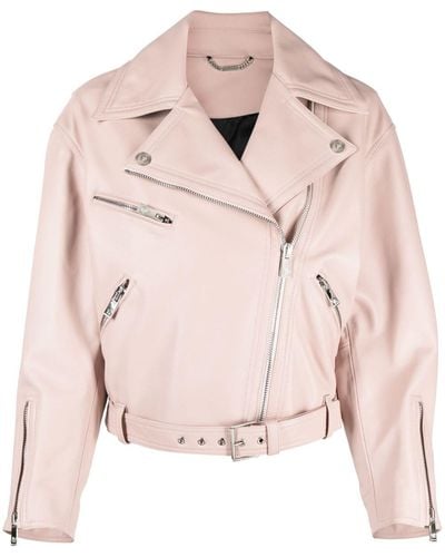 Versace Bikerjacke aus Leder - Pink