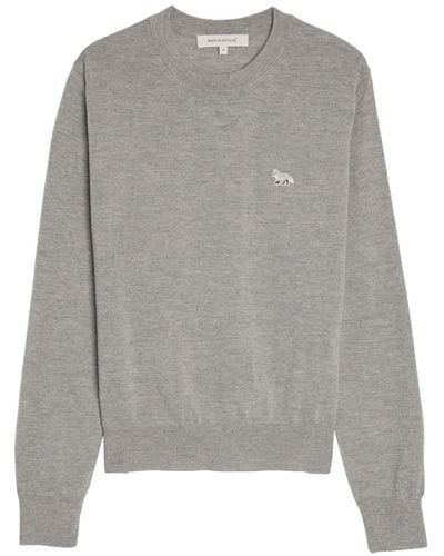 Maison Kitsuné W Baby Fox Patch Regular Sweater - Gray