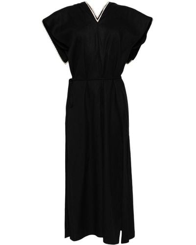 Litkovskaya Midi-jurk Met Afwerking - Zwart