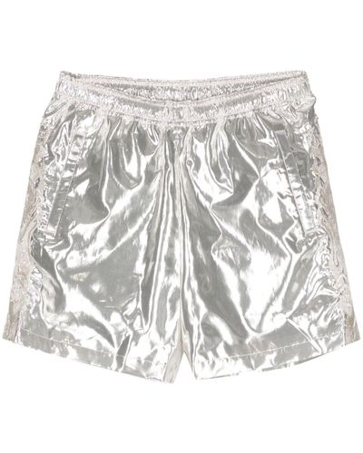 Doublet Embroidered-motif Laminated Shorts - White
