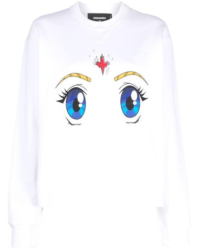 DSquared² Graphic-print Crew Neck Sweatshirt - Blauw