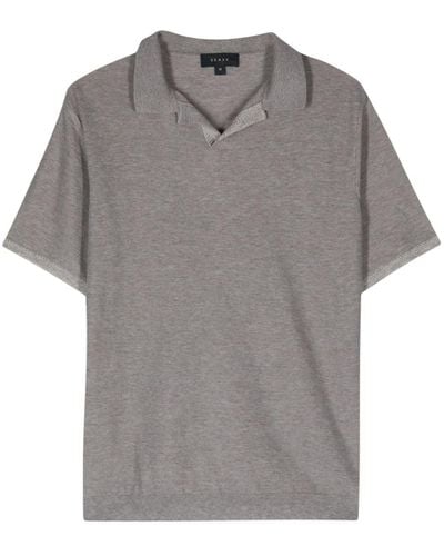 Sease Split-neck Piqué Polo Shirt - Grey