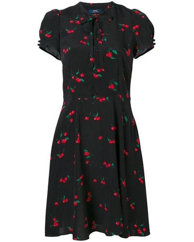 Polo Ralph Lauren Cherry Print Dress - Black