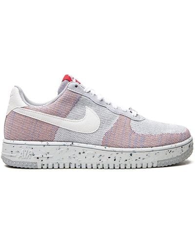 Nike Air Force 1 Low Crater Flyknit "wolf Grey" Sneakers - White