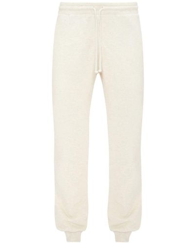 JW Anderson Slogan-embroidered Cotton Track Trousers - Natural