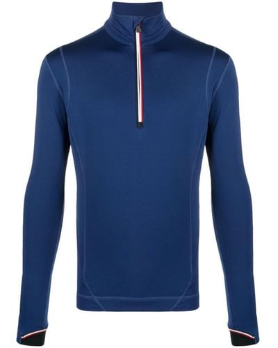 3 MONCLER GRENOBLE Sweater Met Gestreepte Afwerking - Blauw