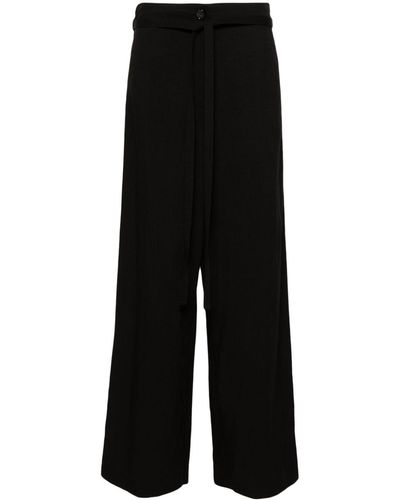 Totême Belted Palazzo Trousers - Black