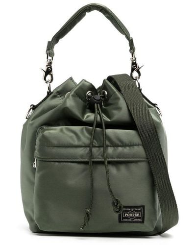 Porter-Yoshida and Co Drawstring-fastening Tote Bag - Green