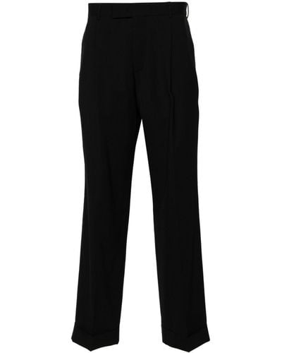 PT Torino Cuffed Virgin Wool Tailored Pants - Black